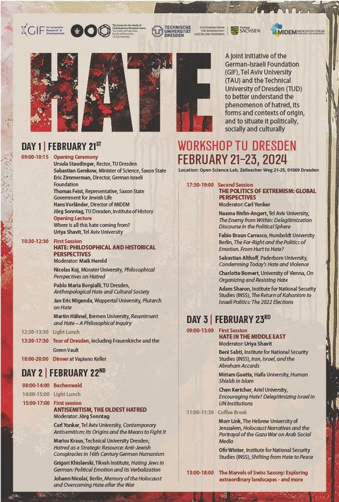 Das Plakat zum Workshop "Hass"