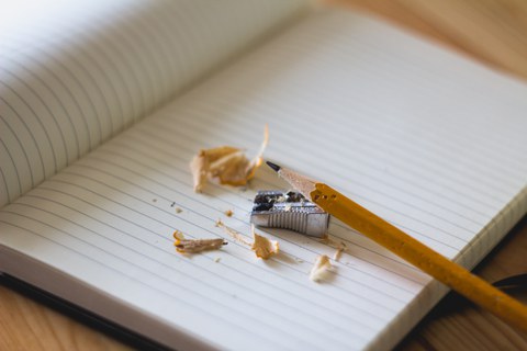 Bleistift auf Heft