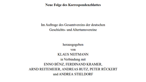 Titelblatt der Blätter für deutsche Landesgeschichte