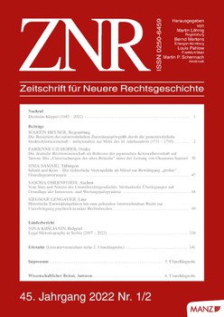 Zeitschrift für Neuere Rechtsgeschichte