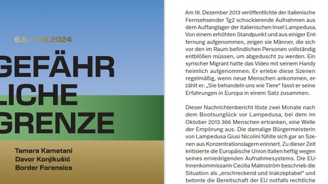 Screenshot Booklet "Gefährliche Grenze", 4 Seiten