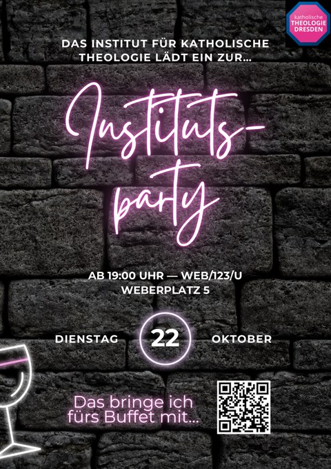 Plakat zur Institutsparty am 22.10.2024