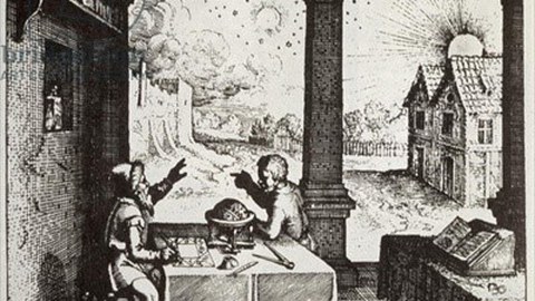 Kupferstich aus dem Buch - Utriusque Cosmi historia - von Robert Fludd