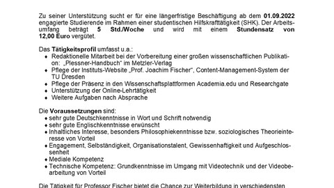 Stellenausschreibung 2022
