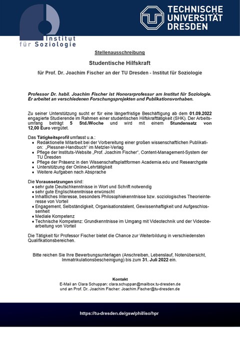 Stellenausschreibung 2022