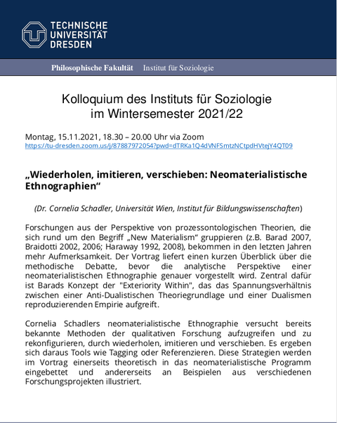 Ankündigung Schadler