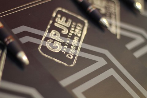 Tagungsmappe mit GPJE Stempel