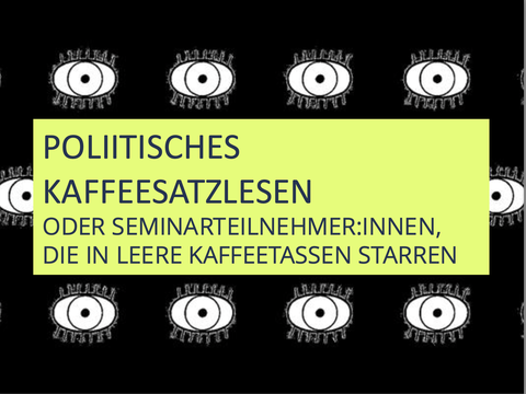 SEMINATEILNEHMERINNEN DIE IN LEERE KAFFEETASSEN STARREN