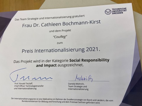 Urkunde des Preis