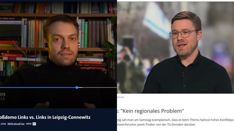 Bastian Stock und Janek Treiber im MDR (Screenshot).