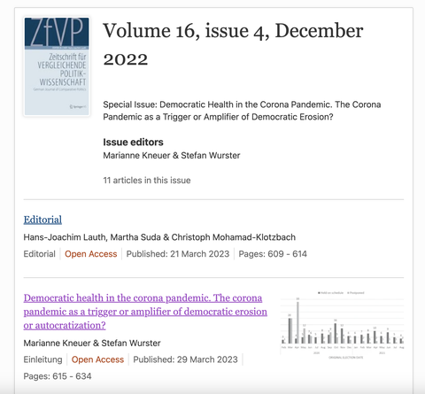 Kneuer/Wurster ZfVP 2022 Volume 16-4. Special Issue. Democratic Health in the Corona Pandemic