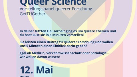 Plakat queerScience am 12.05.22