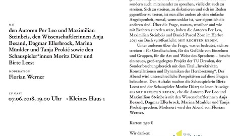 Mit Rechte reden im Schauspiel