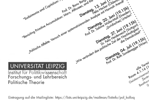 Kolloquium Politische Theorie Leipzig