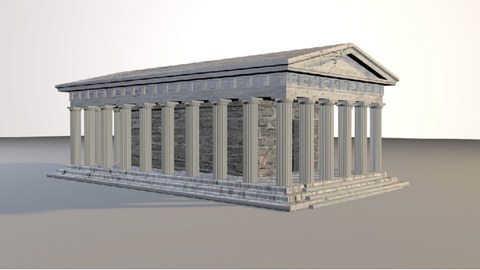 Rekonstruktion des Theseustempels.