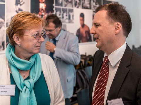 Prof. Dr. Abbie Griffin with Prof. Dr. Schefczyk at Dresden Fellow Lunch (Foto: René Jungnickel
