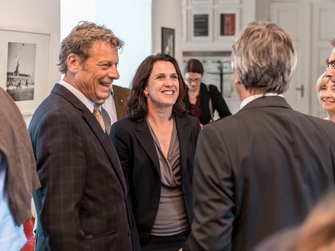Prof. Dr.-Ing. Hans Müller-Steinhagen with Prof. Dr. Wolfgang Donsbach and Prof. Dr. Dominique Brossard at Dresden Fellow Lunch (Foto: René Jungnickel)