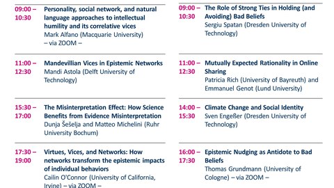 Poster mit Termin- und Workshopdaten zum Workshop "Epistemic Networks"