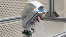Vokaltrakt-Modell einer Mumie mit eingebauter fluidischer Zunge, 2021