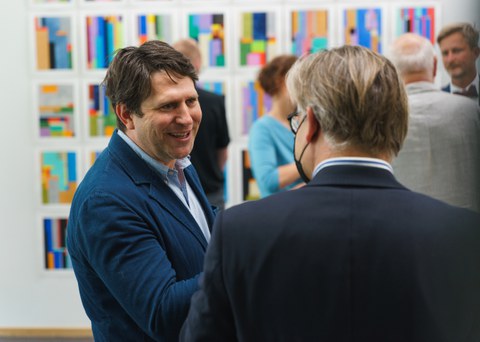 20.08.2021: Vernissage der Open Studio-Präsentation zur "Dresden Series" von Anton Ginzburg in der Sammlung Farbenlehre