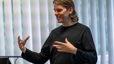 Sprecher:innen während des Symposium