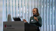 Sprecher:innen während des Symposium
