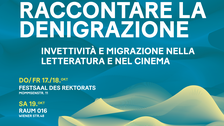 Veranstaltungsplakat für Tagung Raccontare le Denigrazione