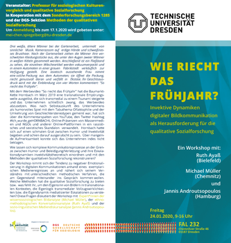 Flyer zum Workshop, weiß und grün, nur text