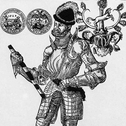 Frühneuzeitliche Druckgraphik: Schmähende Darstellung Herzog Heinrichs von Braunschweig Wolfenbüttel nach einer verlorenen Schlacht.