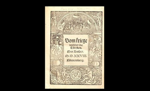Foto einer Buchseite: Martin Luther: Vom kriege widder die Türcken 1529