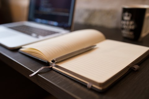 Desk with Notebook
