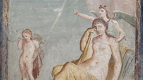 Fresco depicting Ariadne left bei Theseus