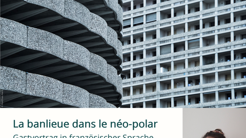 Poster for the lecture “The Suburbs in Neo-Polar Fiction” by Sybila Guéneau (EHESS, Paris) on June 27, 2022, at the SLK Faculty of TU Dresden.