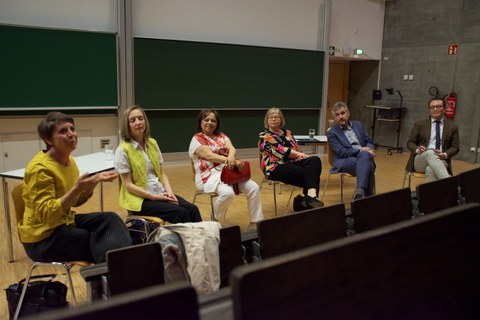 Foto 21 anlässlich der Podiumsdiskussion „Liberté / Freiheit: Wissenschaft im Angesicht von Flucht, Vertreibung und Exil“ am 12. Mai 2022 im Rahmen der Ausstellung „Poser pour la liberté“, 04.-17.05.2022, TU Dresden.