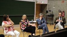 Foto 9 anlässlich der Podiumsdiskussion „Liberté / Freiheit: Wissenschaft im Angesicht von Flucht, Vertreibung und Exil“ am 12. Mai 2022 im Rahmen der Ausstellung „Poser pour la liberté“, 04.-17.05.2022, TU Dresden.