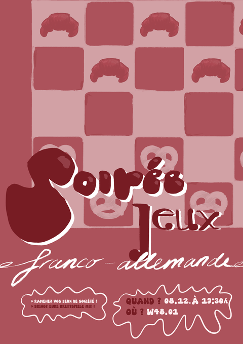 Poster for the Franco-German games evening on December 8, 2025, at the SLK faculty of TU Dresden.