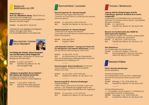 CFF-Flyer Sommersemester 2019, Seite 2