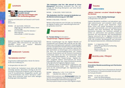 CFF-Programmflyer Frühjahr/Sommer 2020, Seite 2