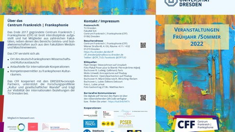 CFF Program flyer Spring/Summer 2022, page 1