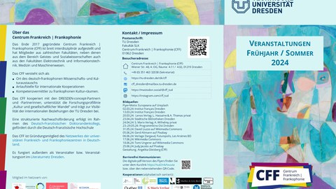 CFF Program flyer Spring/Summer 2024, page 1