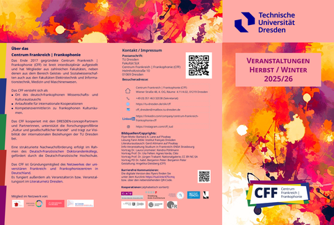 CFF Program flyer Fall/Winter 2025/26, page 1