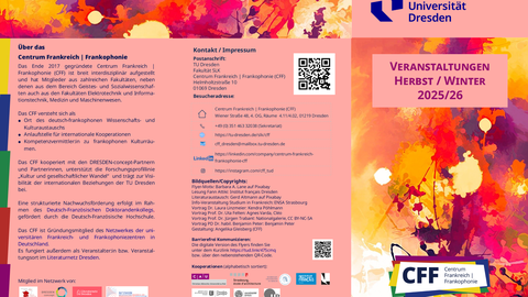 CFF Program flyer Fall/Winter 2025/26, page 1
