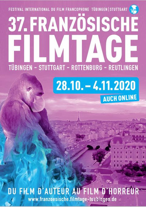Poster on the occasion of the French Film Festival in Tübingen/Stuttgart, October 28–November 4, 2020.
