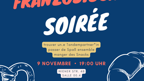Poster on the occasion of the Franco-German Evening on November 9, 2023, at TU Dresden.