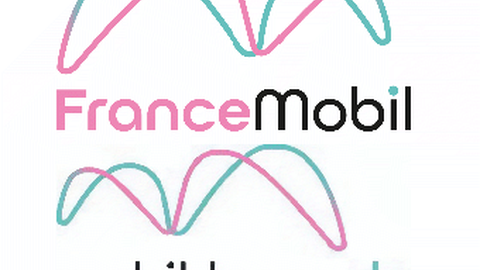 Collage of the logos for the FranceMobil and mobiklasse.de programs of the Franco-German Youth Office.