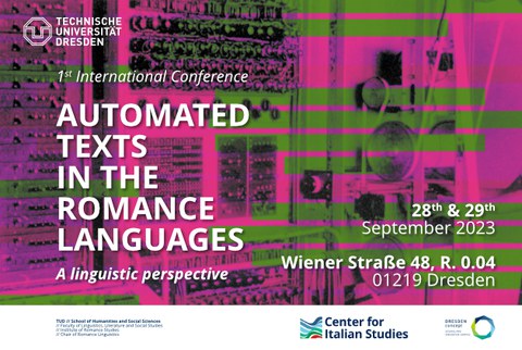 Sharepic der Tagung "Automated Texts in the Romance Languages"