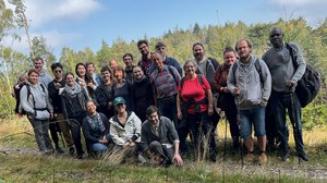 Team der Abteilung Bodenzoologie bei einer Feldexkursion