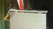 Prof Juergen Czarske acknowledges the Chandra S Vikram Award on Optical Metrology of SPIE 