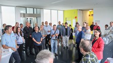 Prof. Caroline Murawski beim Sektempfang