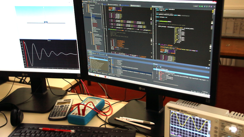 Monitor, keyboard and oscilloscope